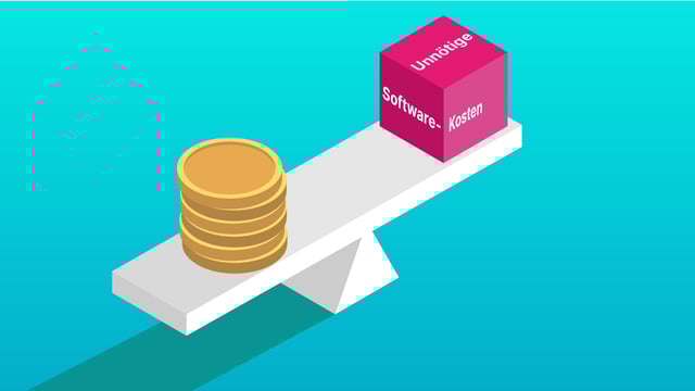 Coins and a box on either side of a table