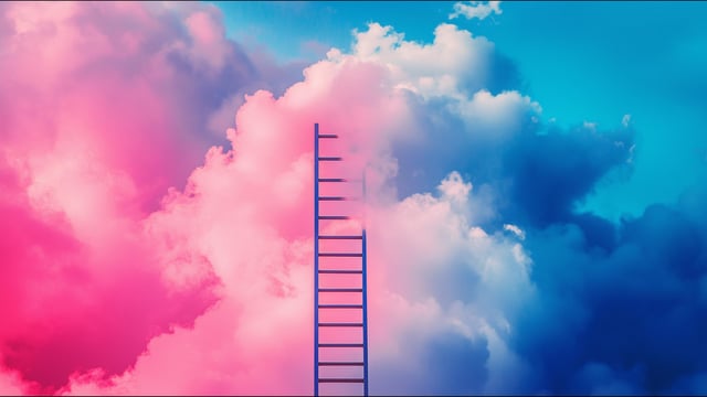 Ladder reaching clouds