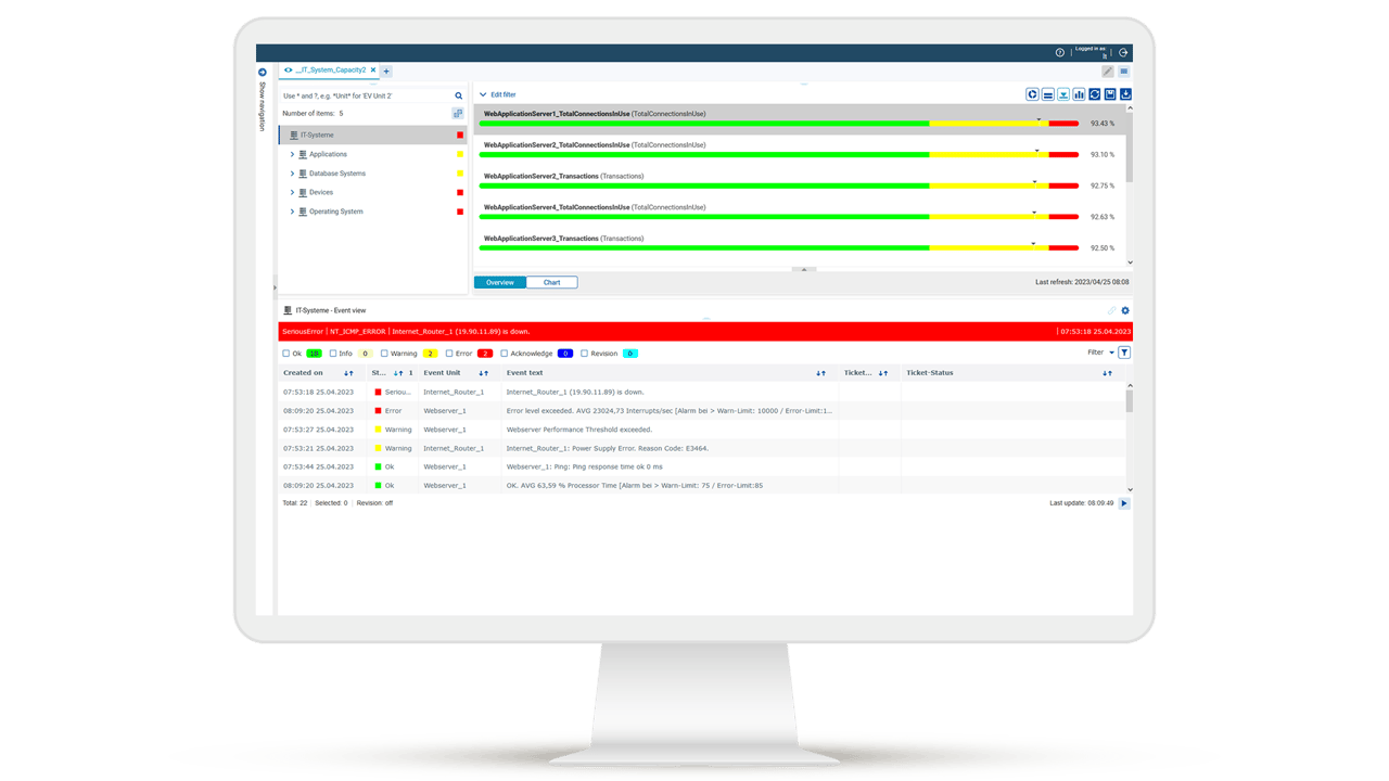 IT event management with USU: Central console for monitoring, analyzing and controlling all IT events in real time. IT event management with USU: Central console for monitoring, analyzing and controlling all IT events in real time.