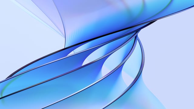 Targeted IT security – visualization of greater transparency in your IT landscape. Abstract blue shapes symbolizing interconnected systems and agile protection layers. The visual emphasizes the goal of identifying and closing security gaps effectively.